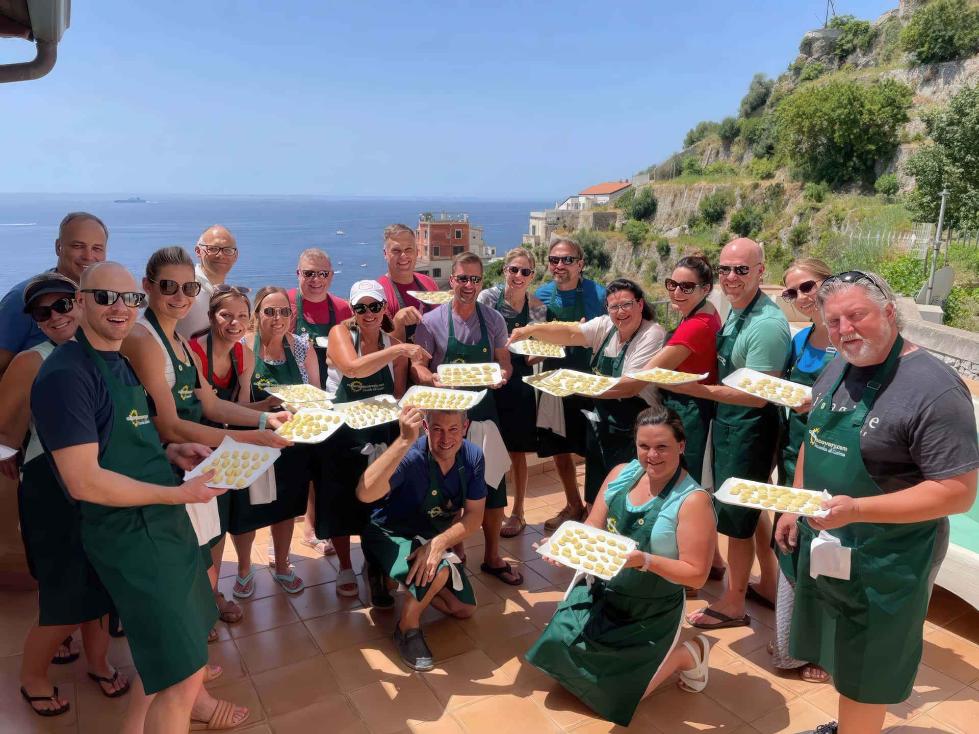 Cooking at a villa on the amalfi coast
