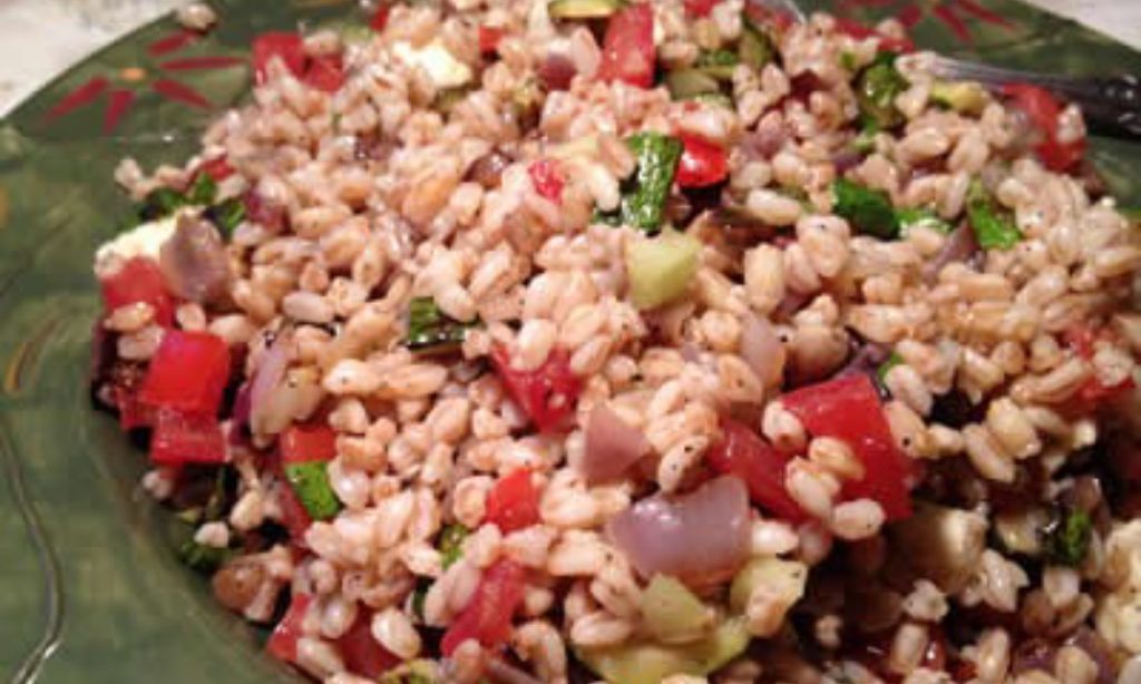 Farro Salad with Grilled Vegetables & Mozzarella